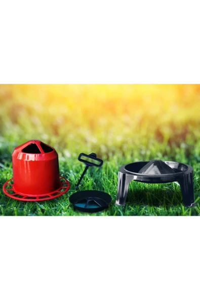 Ayaklı Yemlik 10 Kg 1 Adet Tavuk Yemliği Civciv Yemliği Kanatlı Yemliği Bıldırcın Keklik Sülün - 2