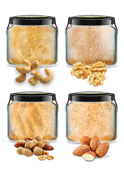 4 Çeşit %100 Saf Ezme Kaju Ezmesi Ceviz Ezmesi Fıstık Badem Ezme Bi Kavanoz 330 cc. Cam Kavanozlarda - Resim 8