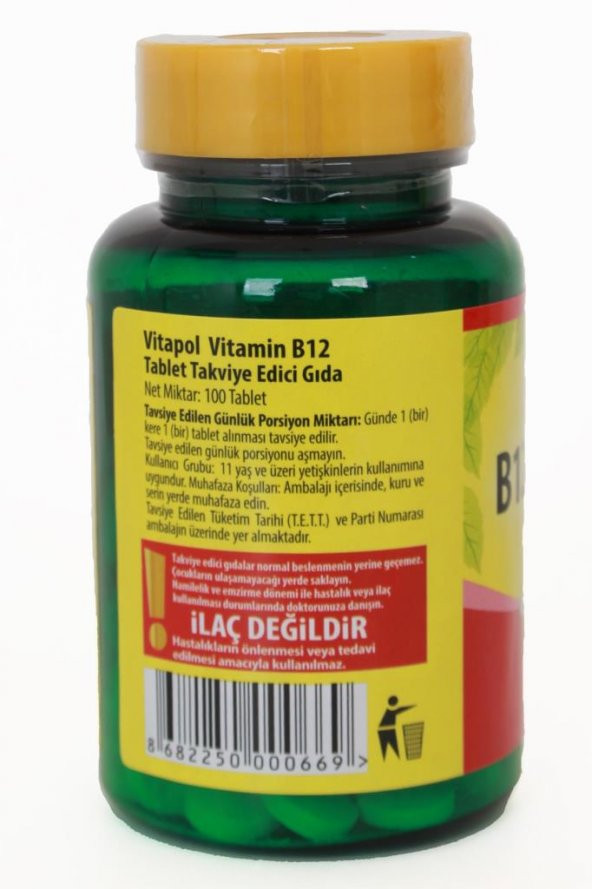 Vitapol Vitamin B-12 1000 Mcg 100 Tablet - 3