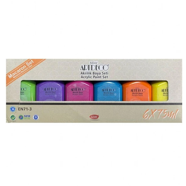Artdeco Akrilik Boya 6x75 ml Set Makaron Renkler (070I-AS7) ürün görseli