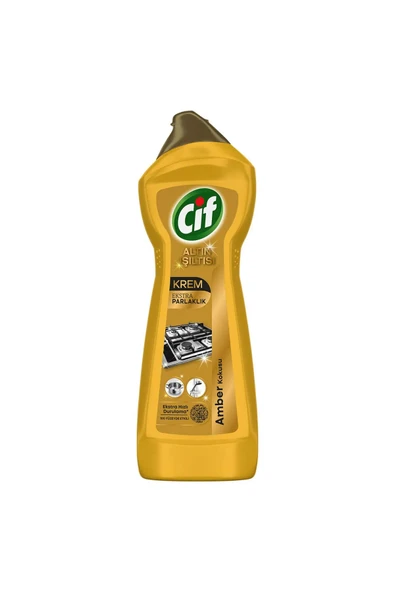 Cif Krem Yüzey Temizleyici Altın Işıltısı Amber Kokulu 500 ml