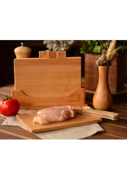 BAMBUM TAPENADE MİNİ 4LÜ KESME TAHTASI B2734 - 3