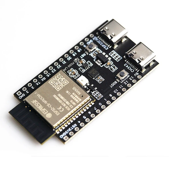 ESP32-C6 DevKit Wifi 6 ve Bluetooth 5 Modül Geliştirme Kartı ESP32-C6-WROOM-1 32 Bit 160Mhz 8 MByte Flash CH341 Rgb Led Usb Uart IO Sensör Ev Otomasyon Endüstriyel Makine Kontrol Iot ESP-32 - Resim 6