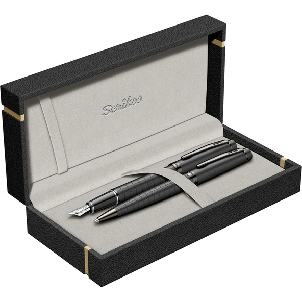 Scrikss Honour 38 Tükenmez + Dolma Kalem Mat Siyah - Resim 4