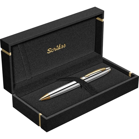 Scrikss Noble 35 Tükenmez Kalem Gold Krom - 3