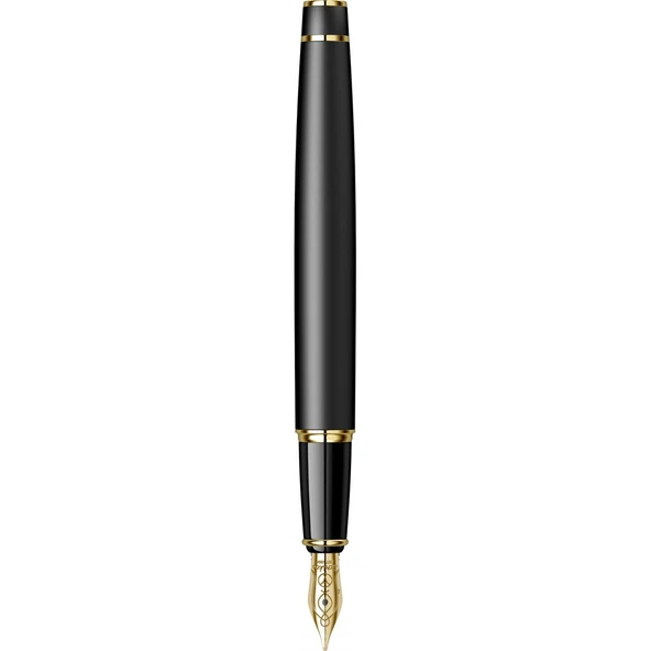 Scrikss Noble 35 Dolma Kalem Mat Siyah Altın ,M Uç - 4