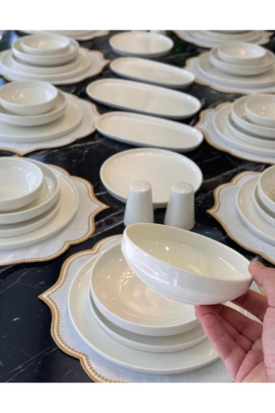 Onedekor  55 Parça Porselen 12 Kişilik Bernard Pure Yemek Takımı - 3