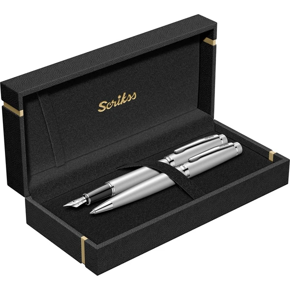 Scrikss Honour 38 Tükenmez + Dolma Kalem Mat Krom - Resim 4