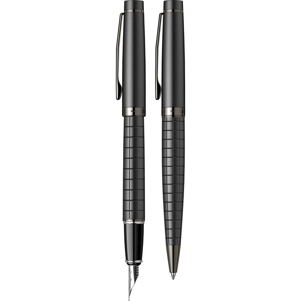 Scrikss Honour 38 Tükenmez + Dolma Kalem Mat Siyah - Resim 2