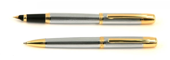 SteelPen Serra 800-4 Tükenmez + Dolma Kalem Krom Altın - Resim 3