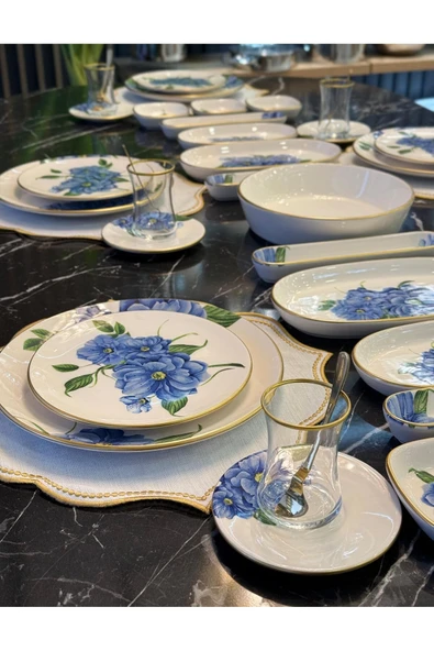 Onedekor  43 Parça Lüks Ocean Blue Kahvaltı Takımı - 4
