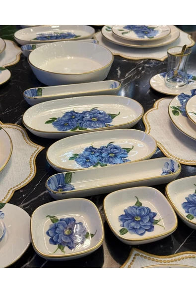 Onedekor  43 Parça Lüks Ocean Blue Kahvaltı Takımı - 3