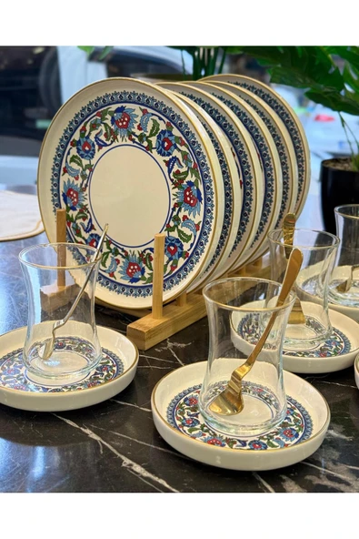 Onedekor  18 Parça Modern Topkapı Pasta Çay Saati Seti - 3