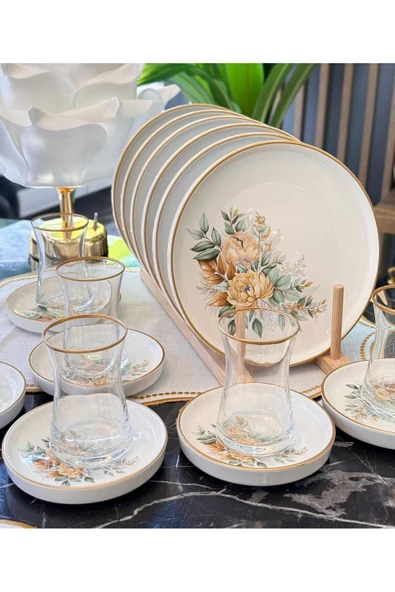 Onedekor  18 Parça Modern Green Pasta Çay Saati Seti - 2