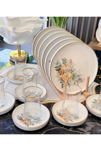 Onedekor 18 Parça Modern Green Pasta Çay Saati Seti