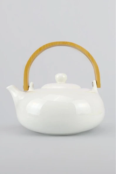 ACAR  Safira Collection Porselen Bitki Çayı Demliği Çaydanlık 750 ml Beyaz - Porj-05197/12 - 4