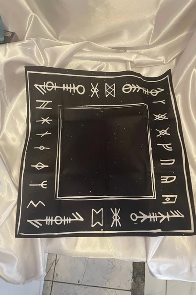 Tarot Örtüsü Sunak Run Taşları Örtüsü Sunak Nordic Runes Örtüsü Sunağı El İşi Ouija - Resim 4