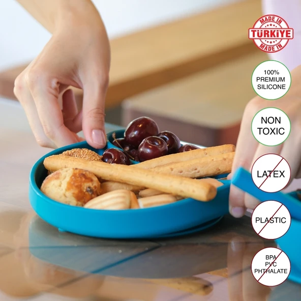 Babychefs Silikon Bebek Beslenme Seti 2 Parça-Mavi