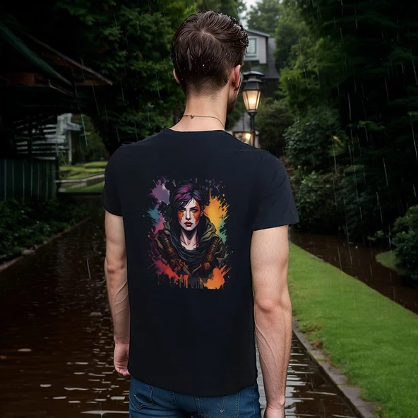 Warior T-shirt %100 Pamuklu Siyah Penye Basic Erkek Tişört - Resim 2