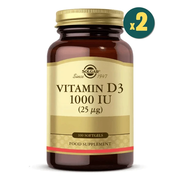 Solgar Vitamin D3 1000 IU 100 Tablet 2 Adet