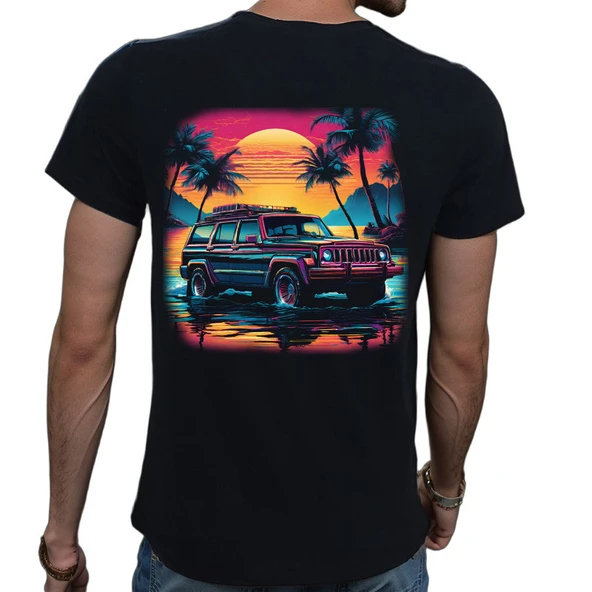 Tropical T-shirt %100 Pamuklu Siyah Penye Basic Erkek Tişört - Resim 3