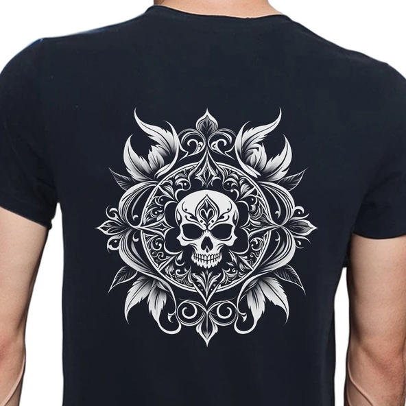Tattoo T-shirt %100 Pamuklu Siyah Penye Basic Erkek Tişört
