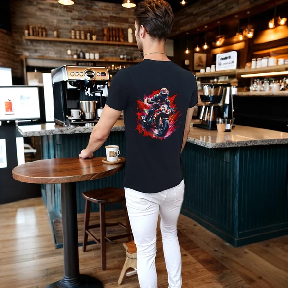 Splash GP T-shirt %100 Pamuklu Siyah Penye Basic Erkek Tişört - Resim 3