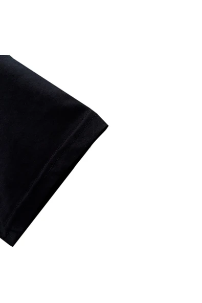 Elip Guitar T-shirt %100 Pamuklu Siyah Penye Basic Erkek Tişört - Resim 6