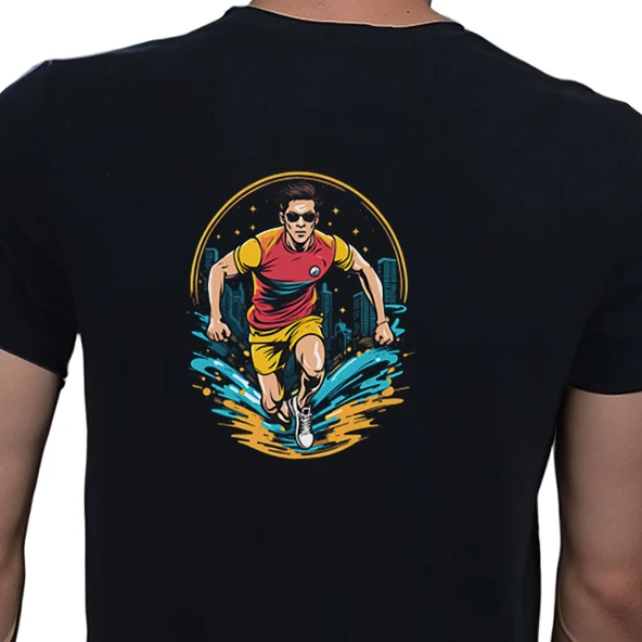 Elip Sport T-shirt %100 Pamuklu Siyah Penye Basic Erkek Tişört