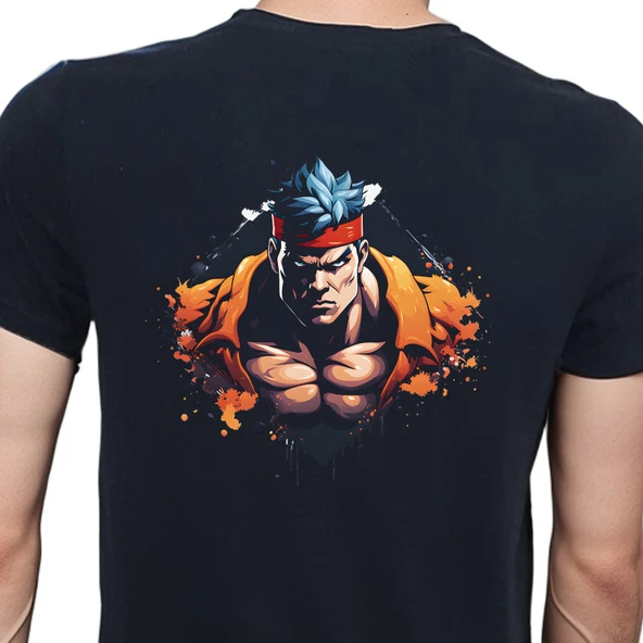 Splash Fight T-shirt %100 Pamuklu Siyah Penye Basic Erkek Tişört