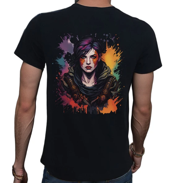 Warior T-shirt %100 Pamuklu Siyah Penye Basic Erkek Tişört - Resim 3