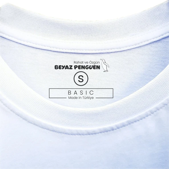 Astronaut T-shirt %100 Pamuklu Beyaz Penye Basic Erkek Tişört - Resim 5