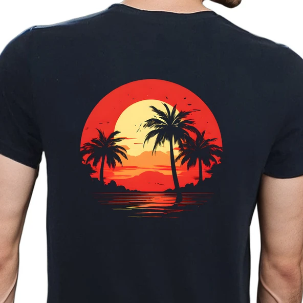 Island T-shirt %100 Pamuklu Siyah Penye Basic Erkek Tişört