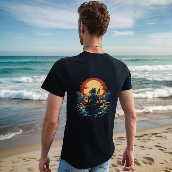 Sailor T-shirt %100 Pamuklu Siyah Penye Basic Erkek Tişört - Resim 4