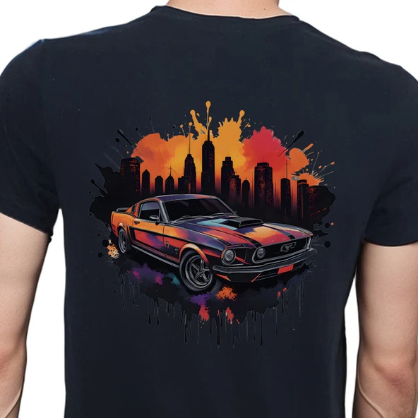 Splash Car T-shirt %100 Pamuklu Siyah Penye Basic Erkek Tişört