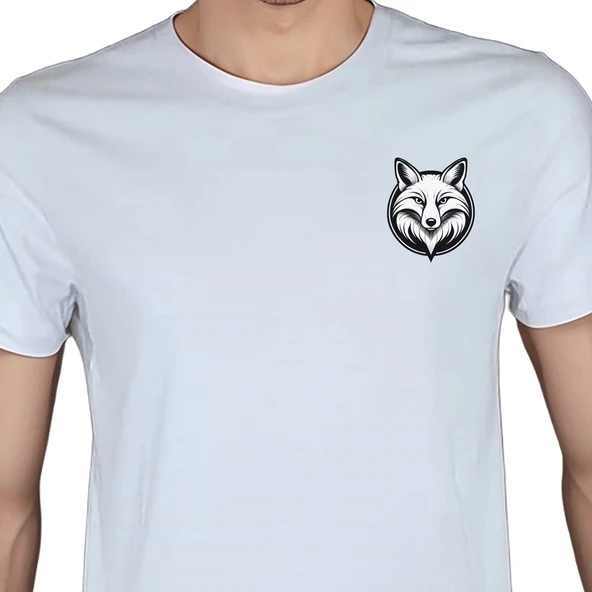 Fox T-shirt %100 Pamuklu Beyaz Penye Basic Erkek Tişört