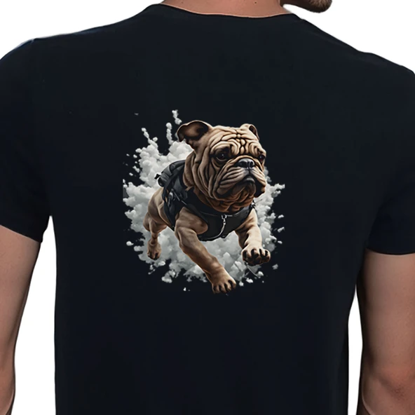 Bulldog T-shirt %100 Pamuklu Siyah Penye Basic Erkek Tişört