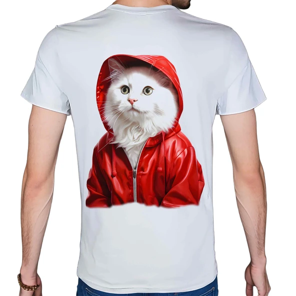 Catz T-shirt %100 Pamuklu Beyaz Penye Basic Erkek Tişört - Resim 3