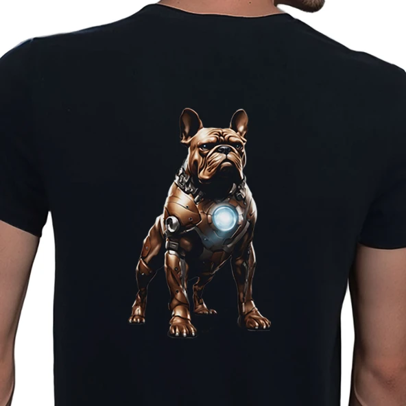 Bulldog T-shirt %100 Pamuklu Siyah Penye Basic Erkek Tişört