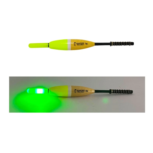 Sea Horse Hassas Işıklı 5Gr Yaylı Yeşil Şamandıra 1 Pil Hediye ürün görseli 1