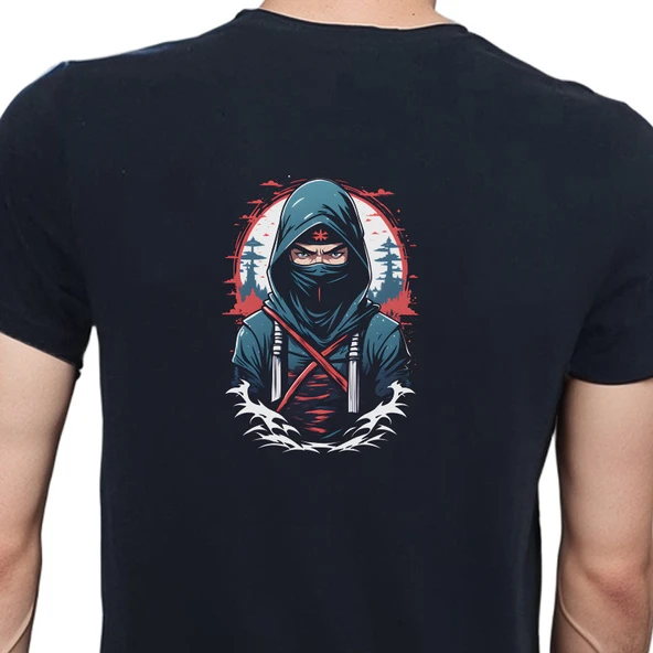 Ninja T-shirt %100 Pamuklu Siyah Penye Basic Erkek Tişört