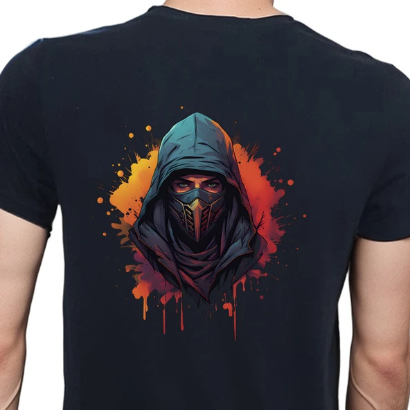 Ninja T-shirt %100 Pamuklu Siyah Penye Basic Erkek Tişört