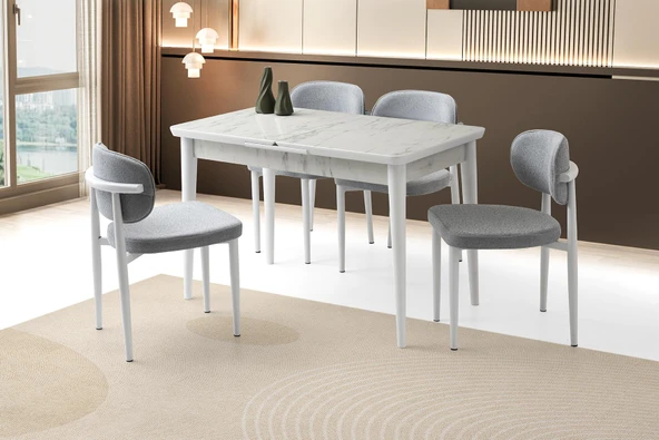 Kelebek Tekno Kenar Mdf H.G Açılır Masa 4 Adet Siesta Sandalye Takım