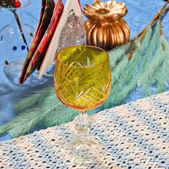 Yaren Desen Sarı 1 Adet Bardak Kadeh - Resim 3