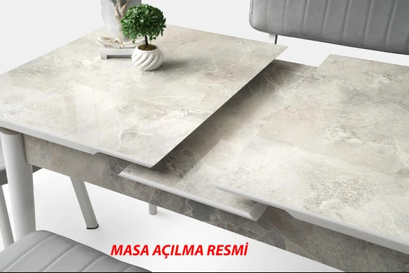 Kelebek Tekno Kenar Mdf H.G Açılır Masa 4 Adet Siesta Sandalye Takım - 2