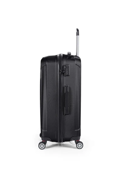 Polo&Sky Spring Model Siyah Renk 2'li Valiz Seti Kabin + Orta - Resim 3