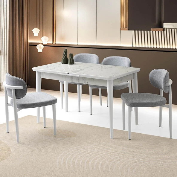 Kelebek Tekno Kenar Mdf H.G Açılır Masa 4 Adet Siesta Sandalye Takım - 9