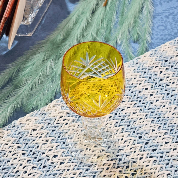 Yaren Desen Sarı 1 Adet Bardak Kadeh - Resim 5