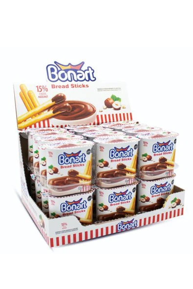 Bonart Fındık Kremalı Stick Çikolata 52Gr 24'lü Paket