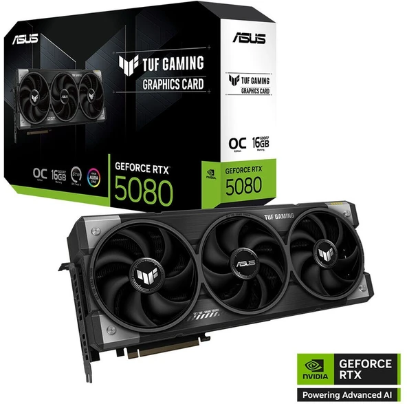 TUF-RTX5080-O16G-GAMING-NVIDIA-GEFORCE-RTX 5080-16GB GDDR7-256BIT--OC-2XHDMI-3XDP-RGB-DLSS4 Ekran K
